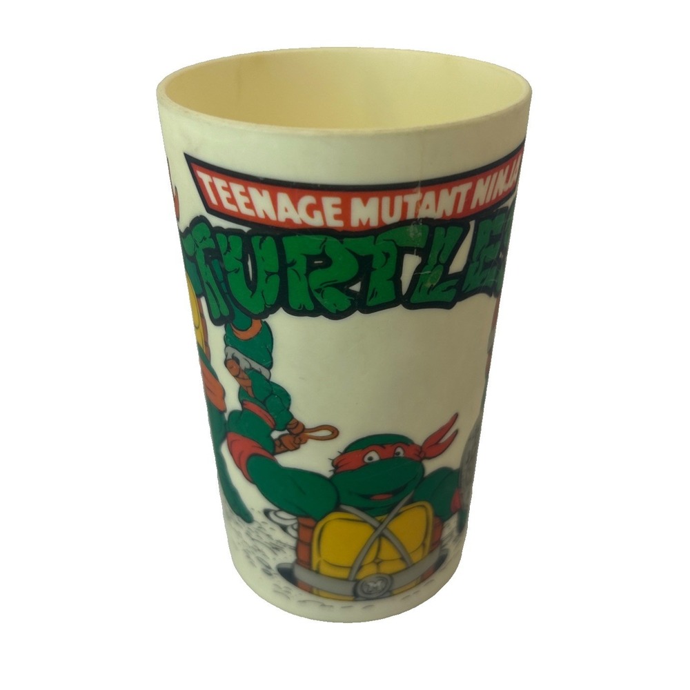 Vintage 1989 Teenage Mutant Ninja Turtles TMNT Plastic Cup Mirage Studio Read